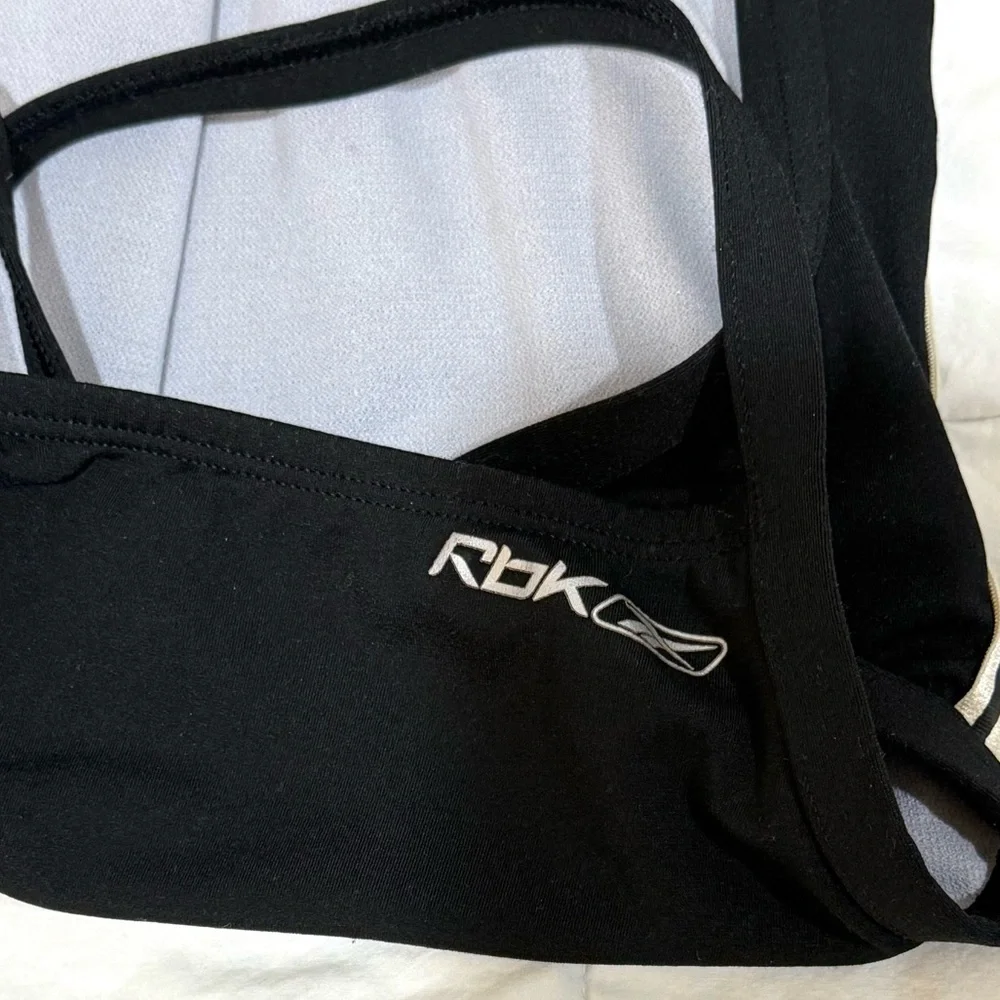 Reebok Black One-Piece Swimsuit with Gold Accents